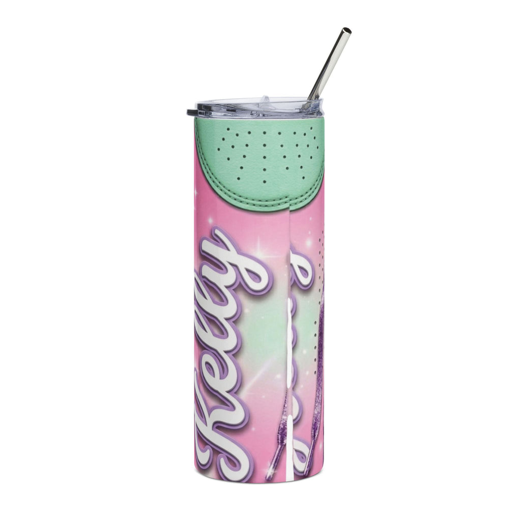 20oz Stainless Steel Tumbler — Pastel Pink Mermaid Vibes with 'Pretty' Script