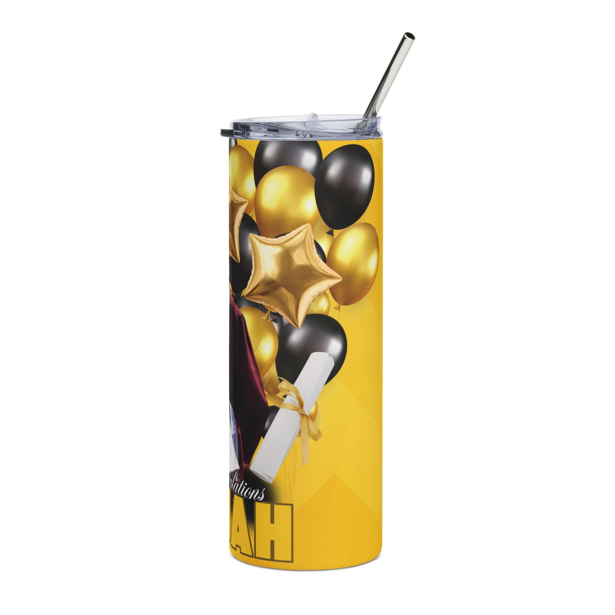 2027 Graduation Photo Tumbler — Personalized Name & Year Stainless Steel Cup