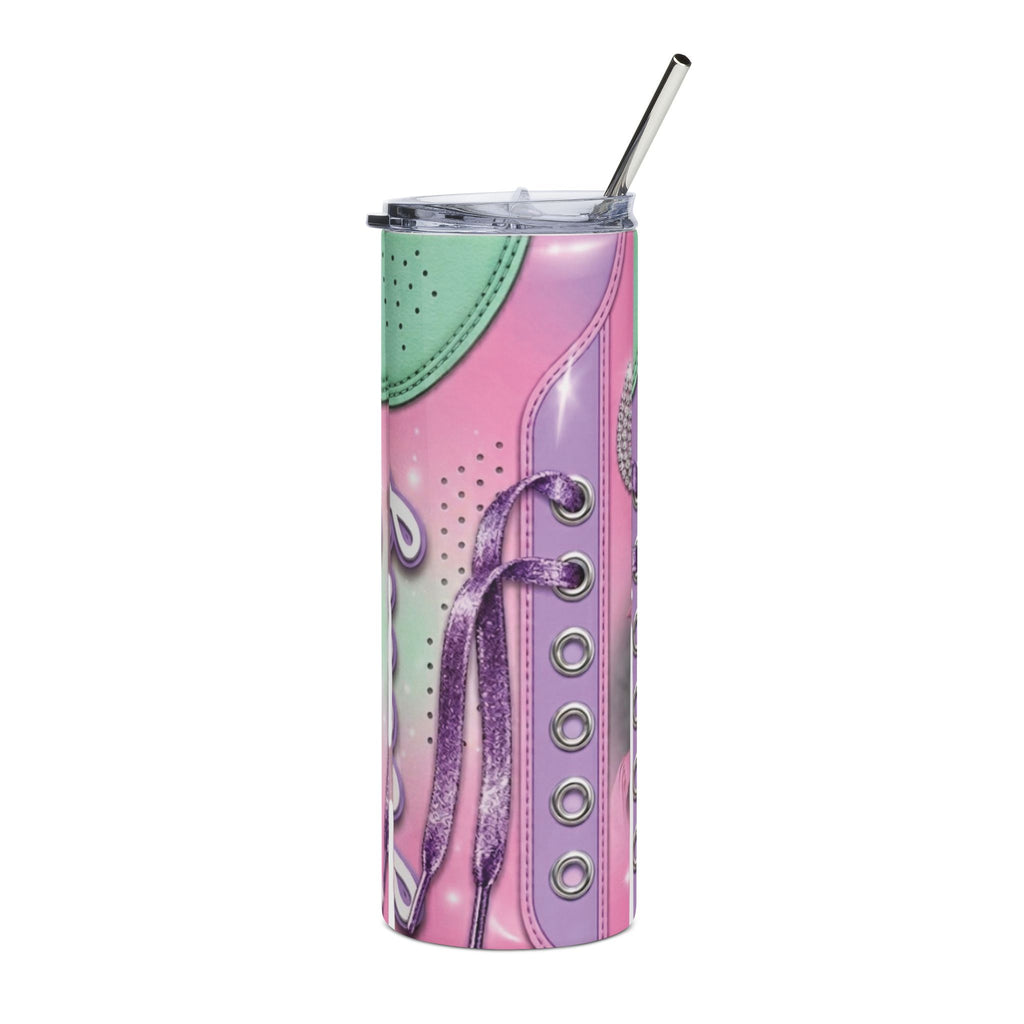 20oz Stainless Steel Tumbler — Pastel Pink Mermaid Vibes with 'Pretty' Script