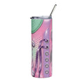 20oz Stainless Steel Tumbler — Pastel Pink Mermaid Vibes with 'Pretty' Script